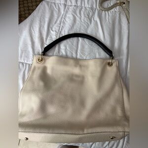 Mark & Graham Cream Shoulder Bag with Black Handle